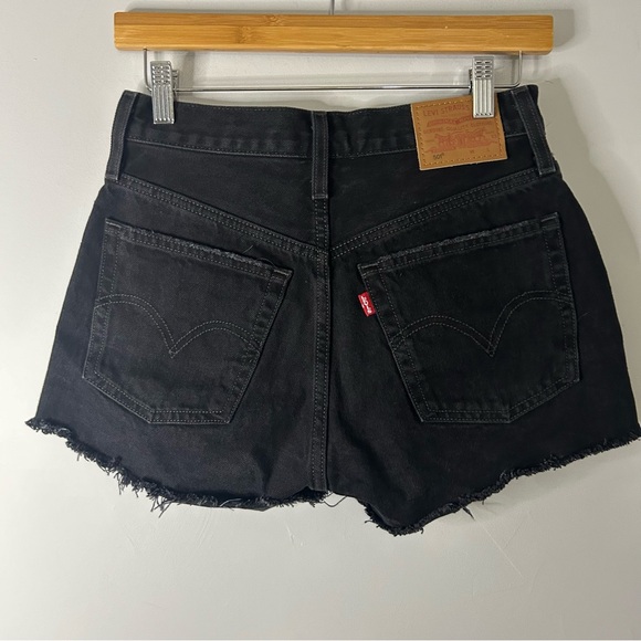 Levi’s 501 Black Distressed Jean Shorts - Picture 5 of 6